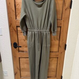 American Eagle Outfitters Olive Wide Leg Jumpsuit
